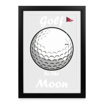 Golf To The Moon - Framed poster (27 × 37 cm) - black - Front