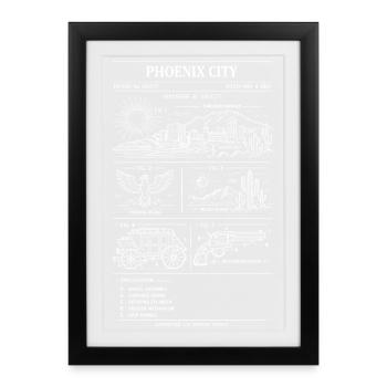 Plan directeur de la ville de Phoenix - Affiche encadrée (27 × 37 cm) - noir - Devant