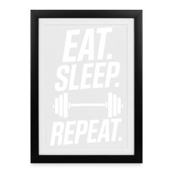 Haltérophilie Entraînement Fitness Bodybuilding - Affiche encadrée (27 × 37 cm) - noir - Devant