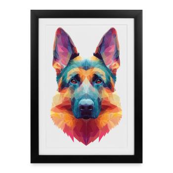 Chien de berger - Affiche encadrée (27 × 37 cm) - noir - Devant