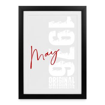 50th Birthday Gift Original May 1976 - Framed poster (27 × 37 cm) - black - Front
