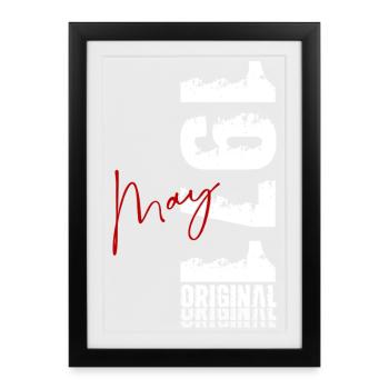 55th Birthday Gift Original May 1971 - Framed poster (27 × 37 cm) - black - Front