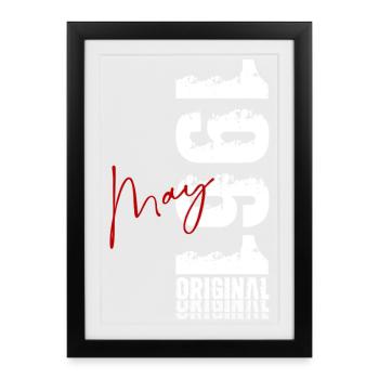 65th Birthday Gift Original May 1961 - Framed poster (27 × 37 cm) - black - Front