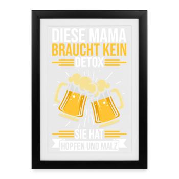Bier Bierliebhaberin Mutter Mama - Gerahmtes Poster (27 × 37 cm) - Schwarz - Vorne