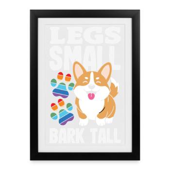 Short Legs, Tall Setting, Corgi - Framed poster (27 × 37 cm) - black - Front