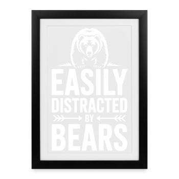 Bears Sayings Bears Funny Bear Gift - Framed poster (27 × 37 cm) - black - Front