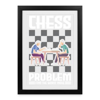 Chess Chess Player Chessboard - Framed poster (27 × 37 cm) - black - Front