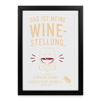 Das ist meine Weinstellung - Gerahmtes Poster (27 × 37 cm) - Schwarz - Vorne