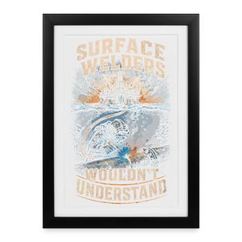 Soudeur sous-marin Soudeur sous-marin - Affiche encadrée (27 × 37 cm) - noir - Devant