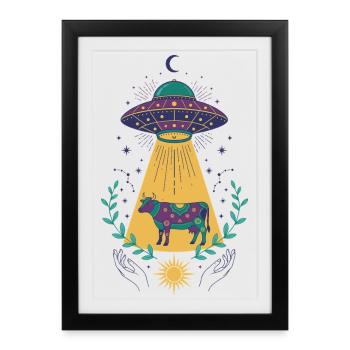 Symbole de la Géométrie Sacrée de la Méditation Spirituale - Affiche encadrée (27 × 37 cm) - noir - Devant