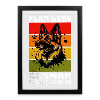 Berger allemand Deutscher Schäferhund - Affiche encadrée (27 × 37 cm) - noir - Devant