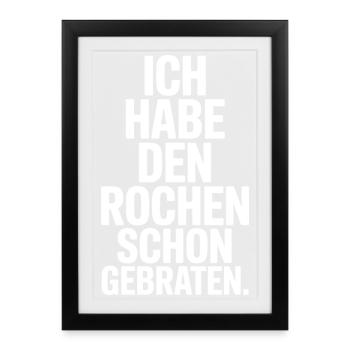 Rochen Schon Gebraten Stachelrochen Manta Rochen - Gerahmtes Poster (27 × 37 cm) - Schwarz - Vorne