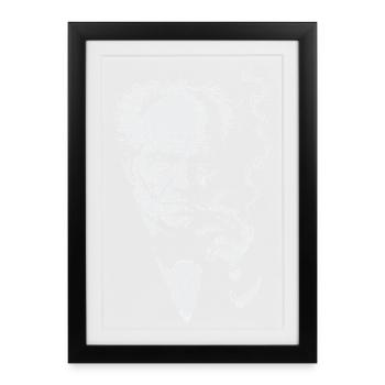 Arthur Schopenhauer fumant un cigare - Affiche encadrée (27 × 37 cm) - noir - Devant