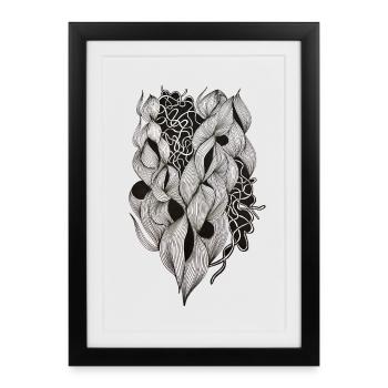 Plexus cardiaque entrelacé - Affiche encadrée (27 × 37 cm) - noir - Devant