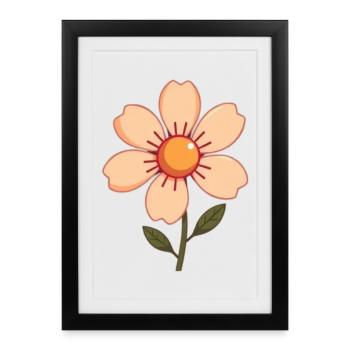 Fleurs Pastel Fleurs Fleurs Fleurs Pastel Cadeau Pastel Mère - Affiche encadrée (27 × 37 cm) - noir - Devant