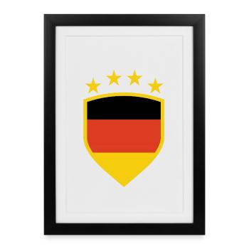 Blason allemand avec couleurs du drapeau - Affiche encadrée (27 × 37 cm) - noir - Devant