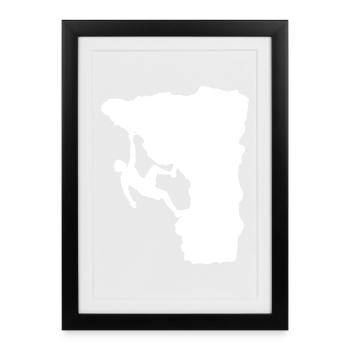 Climber on the ledge - Framed poster (27 × 37 cm) - black - Front