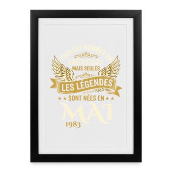 Anniversaire Mai 1983 - Affiche encadrée (27 × 37 cm) - noir - Devant