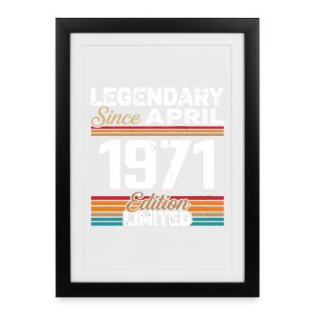 April 1971 Retro April 1971 Geburtstagsgeschenk - Gerahmtes Poster (27 × 37 cm) - Schwarz - Vorne