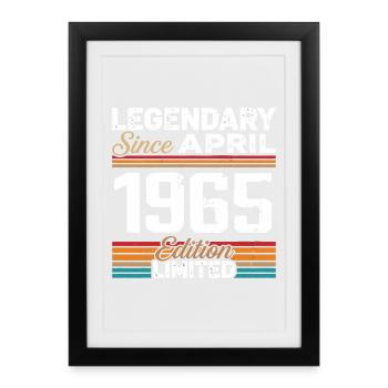 Cadeau Anniversaire Avril 1965 Rétro Avril 1965 - Affiche encadrée (27 × 37 cm) - noir - Devant