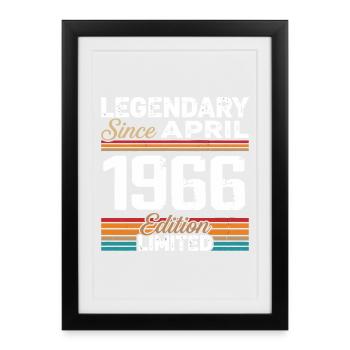 Légendaire depuis 1966, Édition Avril 1966 Retro - Affiche encadrée (27 × 37 cm) - noir - Devant