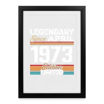 April 1973 Retro April 1973 Birthday Gift - Framed poster (27 × 37 cm) - black - Front