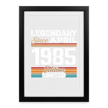 April 1985 Retro April 1985 Geburtstagsgeschenk - Gerahmtes Poster (27 × 37 cm) - Schwarz - Vorne