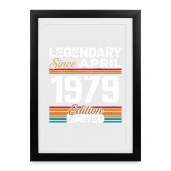 Cadeau Anniversaire Avril 1979 Rétro Avril 1979 - Affiche encadrée (27 × 37 cm) - noir - Devant