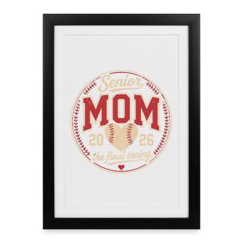 Senior Mom 2026 Baseball Graduation Design - Framed poster (27 × 37 cm) - black - Front