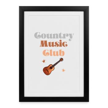 Guitare Country Music Club - Affiche encadrée (27 × 37 cm) - noir - Devant