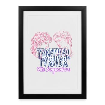 Love and compromise - Romantic collection for couples - Framed poster (27 × 37 cm) - black - Front