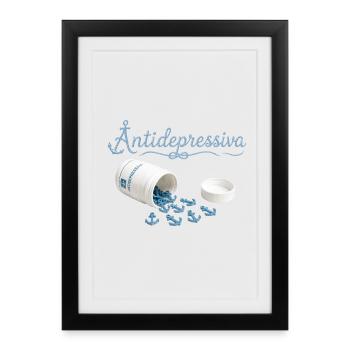 Anker-Antidepressiva Design - Gerahmtes Poster (27 × 37 cm) - Schwarz - Vorne