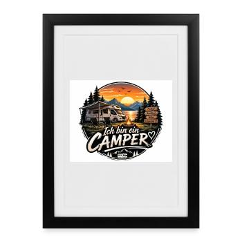 Ich bin ein Camper - Gerahmtes Poster (27 × 37 cm) - Schwarz - Vorne