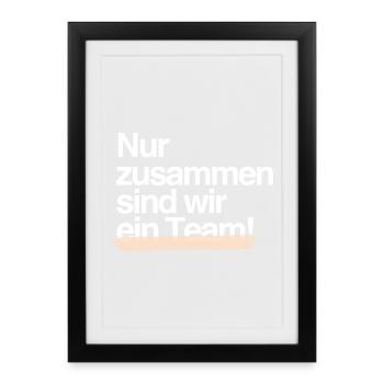 Strong Together — Team Spirit Design - Framed poster (27 × 37 cm) - black - Front