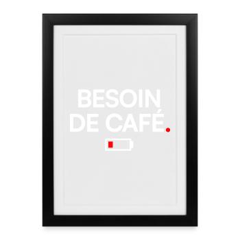 COFFEE NEED | Coffee Humor - Framed poster (27 × 37 cm) - black - Front