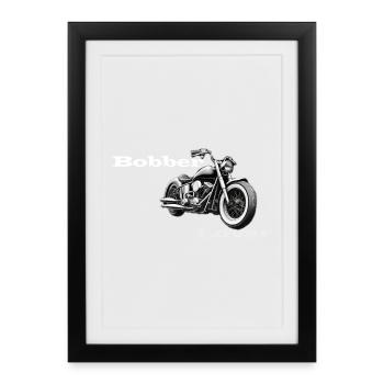 Bobber Lover blanc - Affiche encadrée (27 × 37 cm) - noir - Devant