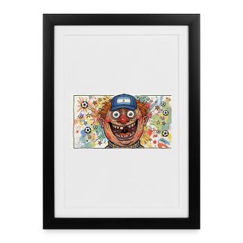 Argentine fan clown with football chaos - Framed poster (27 × 37 cm) - black - Front