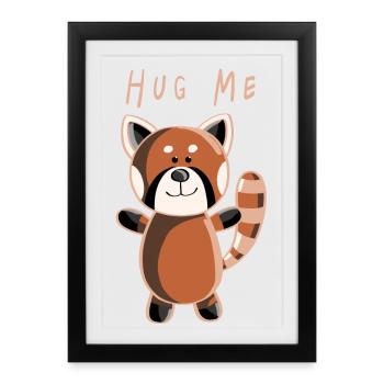 Hug Me Red Panda - Pandas - Animaux - Animaux - Affiche encadrée (27 × 37 cm) - noir - Devant