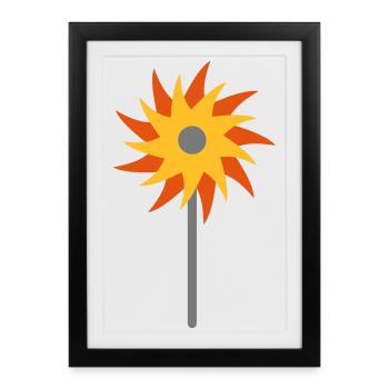 moulin à vent - Affiche encadrée (27 × 37 cm) - noir - Devant