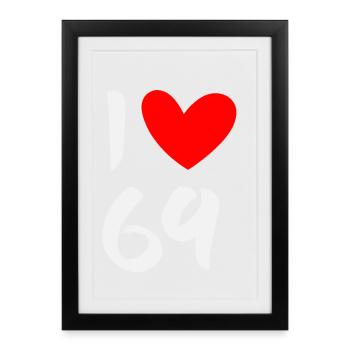 J'aime 69 - Affiche encadrée (27 × 37 cm) - noir - Devant