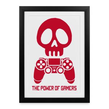 The Power of Gamers (Red) - Framed poster (27 × 37 cm) - black - Front