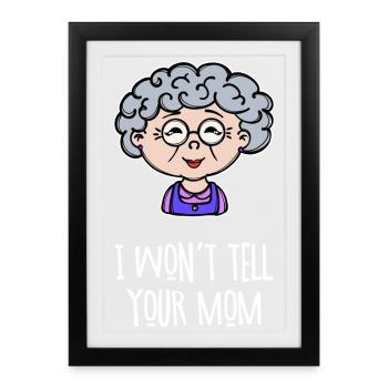 Grandmother Grandma Old Woman Glasses Funny Statement - Framed poster (27 × 37 cm) - black - Front