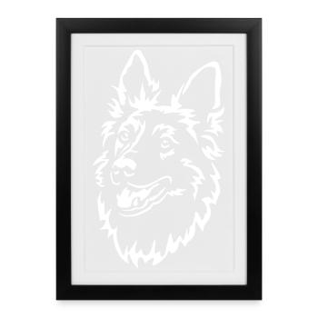 Harzer Fuchs Kopf "Black Edition" - Gerahmtes Poster (27 × 37 cm) - Schwarz - Vorne