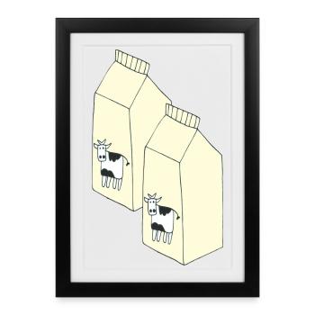 lait tetrapack - Affiche encadrée (27 × 37 cm) - noir - Devant