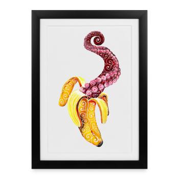 Swirly Mutant-Banana - Affiche encadrée (27 × 37 cm) - noir - Devant