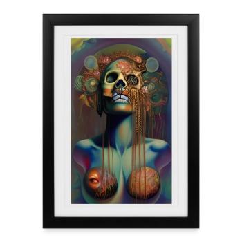 Beau crâne fantastique - Affiche encadrée (27 × 37 cm) - noir - Devant