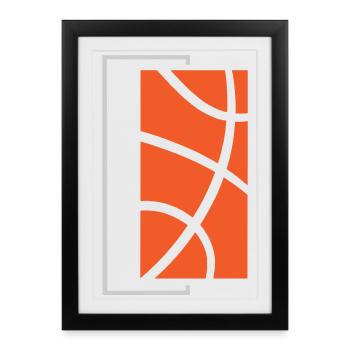 Joueurs de basket-ball - Affiche encadrée (27 × 37 cm) - noir - Devant
