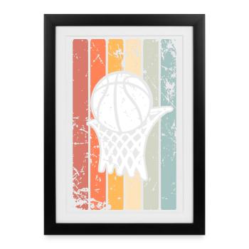 Basketball basketball players - Framed poster (27 × 37 cm) - black - Front