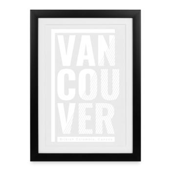 Vancouver Block Typo Noir - Framed poster (27 × 37 cm) - black - Front