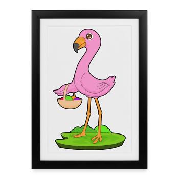 Corbeille de fruits Flamingo - Affiche encadrée (27 × 37 cm) - noir - Devant